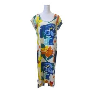 Vintage Jams World Dress Womens M Colorful Floral Abstract Tank Casual Beach